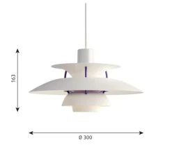 Suspension, PH 5 Mini, white classic, Ø30cm, H16,3cm - Louis Poulsen