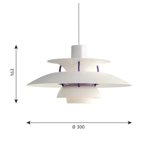 Suspension, PH 5 Mini, white classic, Ø30cm, H16,3cm - Louis Poulsen