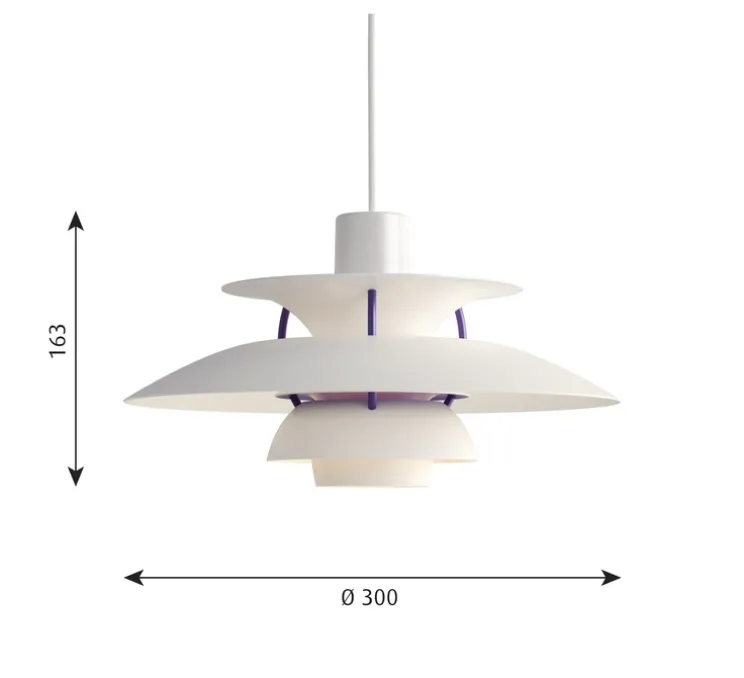 Suspension, PH 5 Mini, white classic, Ø30cm, H16,3cm - Louis Poulsen