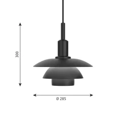 Suspension, PH 3/3, noir, Ø28,5cm, H30cm - Louis Poulsen