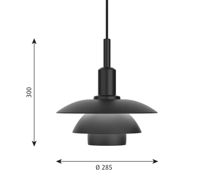 Suspension, PH 3/3, noir, Ø28,5cm, H30cm - Louis Poulsen
