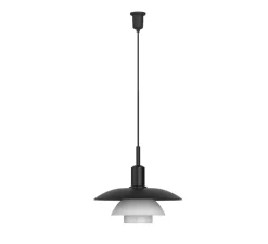 Suspension, PH 5/5, noir, verre opalin, Ø50cm, H43cm - Louis Poulsen