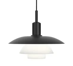 Suspension, PH 5/5, noir, verre opalin, Ø50cm, H43cm - Louis Poulsen