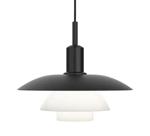 Suspension, PH 5/5, noir, verre opalin, Ø50cm, H43cm - Louis Poulsen