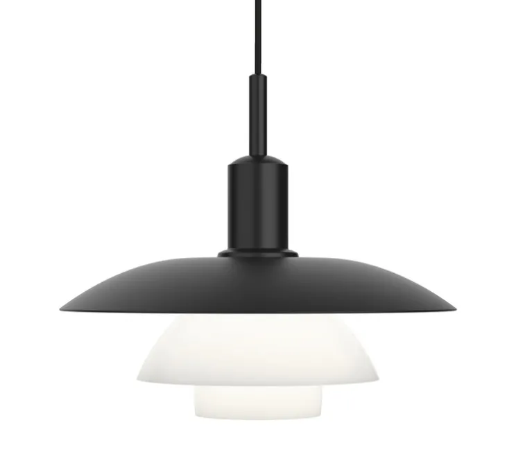 Suspension, PH 5/5, noir, verre opalin, Ø50cm, H43cm - Louis Poulsen
