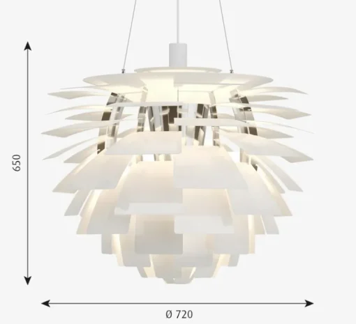Suspension, PH Artichoke, blanc, LED, 2700K, 3538lm, Ø72cm, H65cm - Louis Poulsen