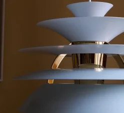 Suspension, PH Snowball, bleu, laiton, Ø40cm, H39cm - Louis Poulsen