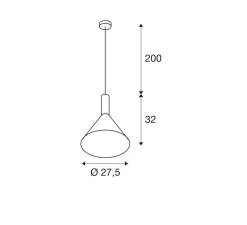 Suspension, Phelia 20, noir et or, Ø27,5cm, H32cm - SLV