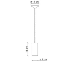 Suspension, Pi Cilindro, rouge corail, Ø8cm, H18cm - Ferroluce
