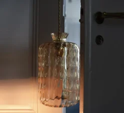 Suspension, Pillar, verre soufflé, or fumé, H32cm - Ebb and Flow