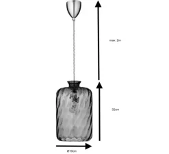 Suspension, Pillar, verre soufflé, transparent, bleu, H32cm - Ebb and Flow