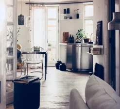 Suspension, Pillar, verre soufflé, transparent, bleu, H32cm - Ebb and Flow