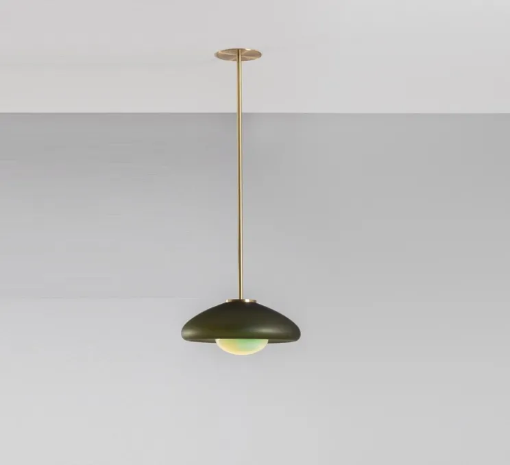 Suspension, Pillow Large, Gris dépoli, bleu céladon, Ø33,5cm, H17cm - SkLO Studio