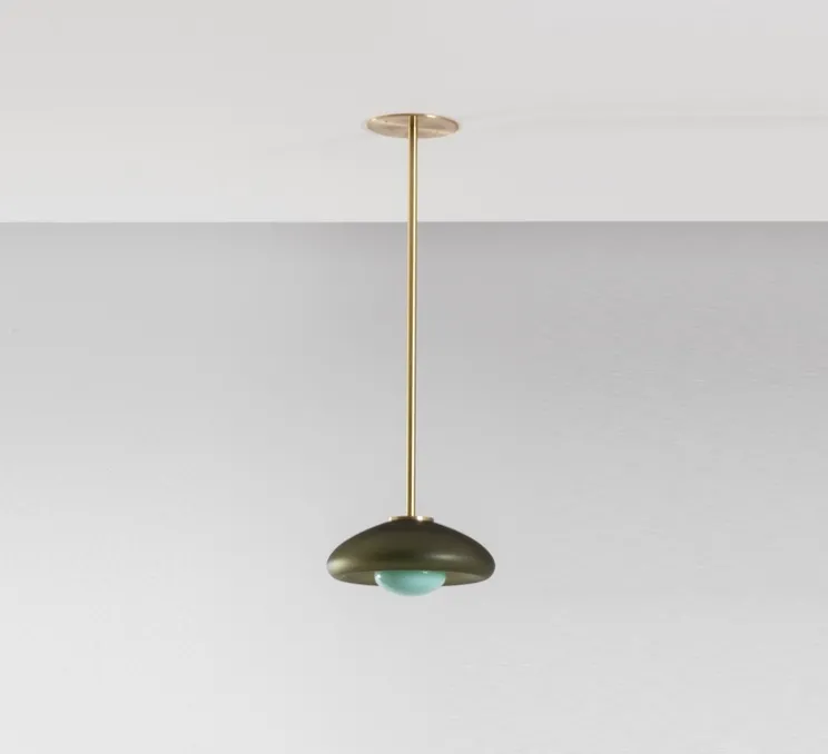 Suspension, Pillow Small, Gris dépoli, bleu céladon, Ø23cm, H11,5cm - SkLO Studio