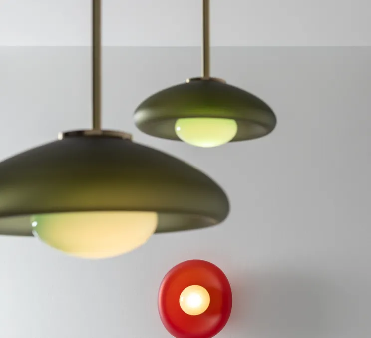 Suspension, Pillow Small, Gris dépoli, bleu céladon, Ø23cm, H11,5cm - SkLO Studio