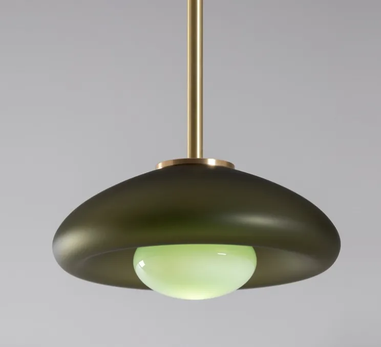 Suspension, Pillow Small, Gris dépoli, bleu céladon, Ø23cm, H11,5cm - SkLO Studio