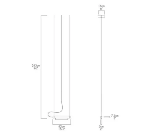 Suspension, Pipeline 40 Dali, blanc, LED, 2700K, 185lm, L42cm, H7,5cm - A-N-D