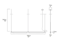 Suspension, Pipeline 125.2, variable 0-10V, laiton, LED, 2700K, 1500lm, L246cm, H7,5cm - A-N-D