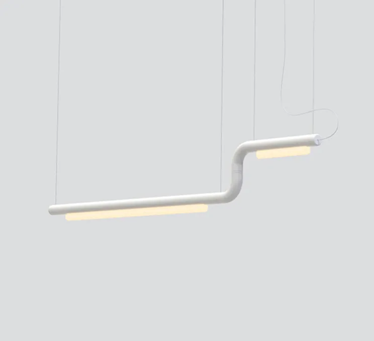 Suspension, Pipeline CM2, blanc avec embouts blancs, LED, 3000K, ELV, L183cm, H29cm - A-N-D