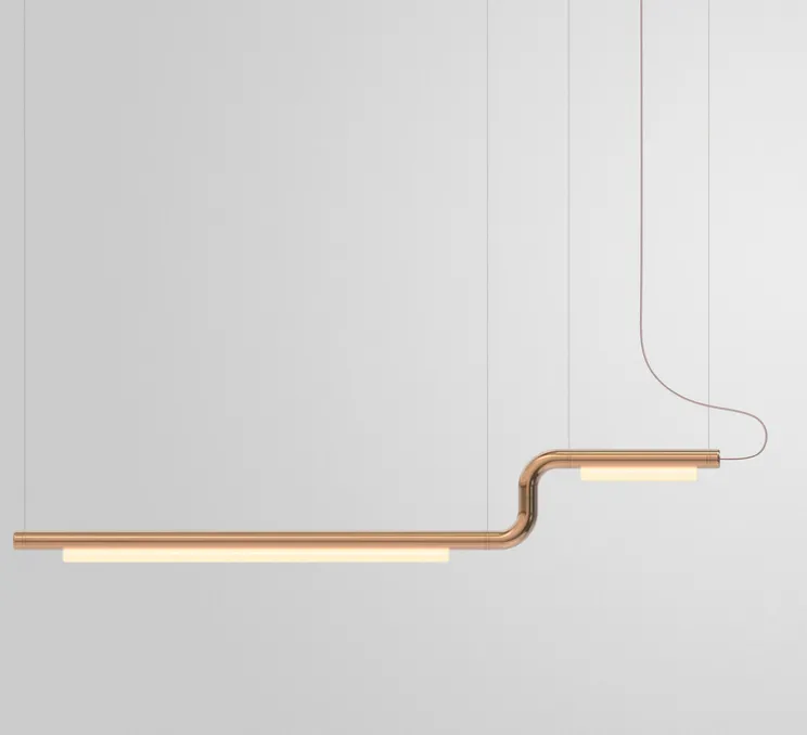 Suspension, Pipeline CM2 Dali, cuivre, LED, 2700K, 880lm, L183cm, H29cm - A-N-D