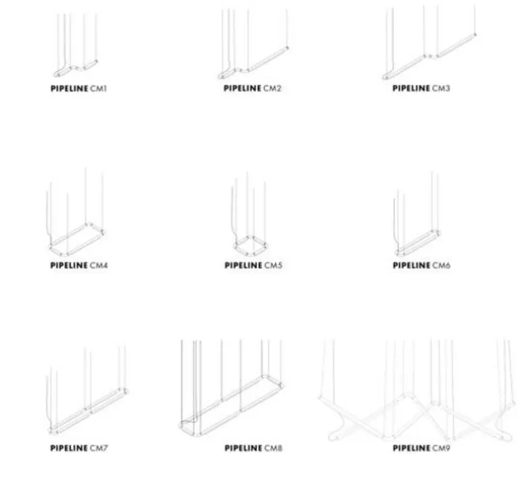 Suspension, Pipeline CM2 Dali, cuivre, LED, 2700K, 880lm, L183cm, H29cm - A-N-D