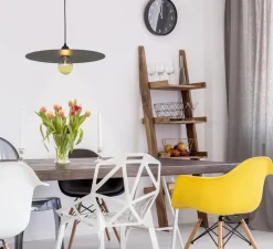 Suspension, Plat, noir,Ø50cm, H62.5 cm / 159cm - Faro