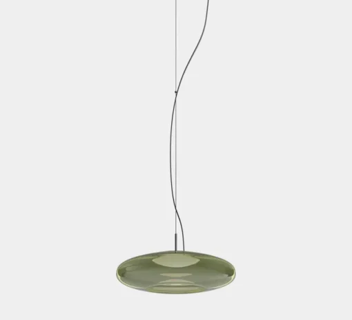Suspension, Plat, vert, LED, dim, 3000K, 805 lm, Ø40cm, H18,6cm - LEDS C4