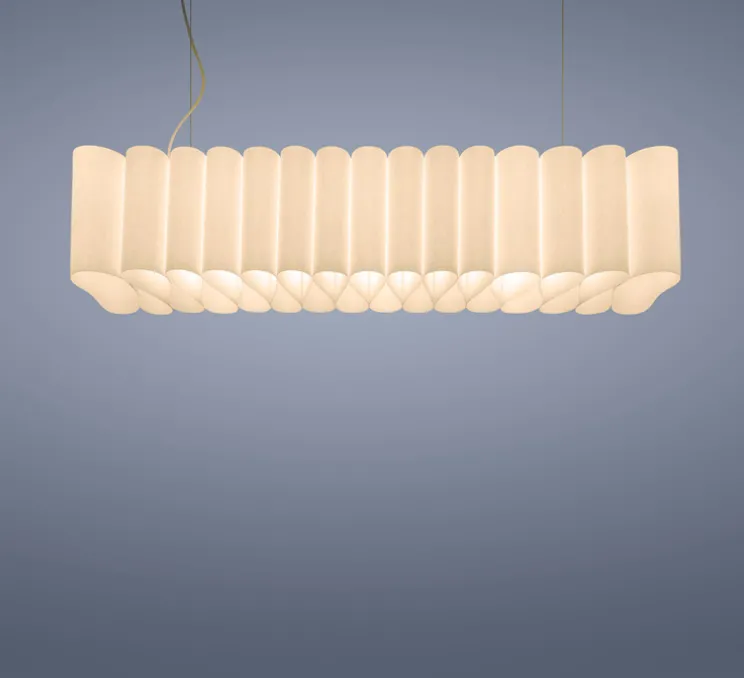 Suspension, Pli, blanc, LED, dim, 2700K, 4640 lm, L85cm, H18cm - Foscarini