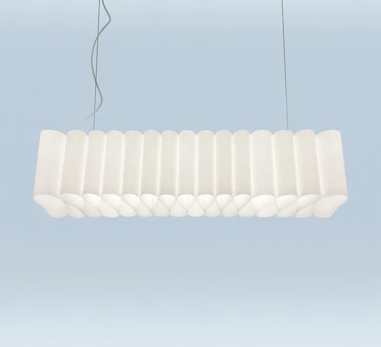 Suspension, Pli, blanc, LED, dim, 2700K, 4640 lm, L85cm, H18cm - Foscarini