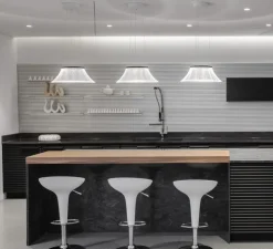 Suspension, Plissè, anthracite, LED, 3000K, 1150 lm, Ø45cm, H33cm - Martinelli Luce