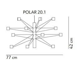 Suspension, Polar 20.1, noir, LED, dim, 2700K, 8800 lm, Ø77cm, H42cm - KDLN