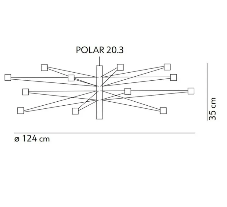 Suspension, Polar 20.3, noir, LED, dim, 2700K, 8800 lm, Ø124cm, H35cm - KDLN