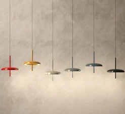 Suspension, Porte, jaune miel, IP43, LED, dim, 2300-2700-3000K, 500 lm, Ø16cm, H20,2cm - Nexia