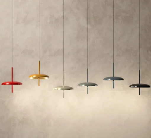 Suspension, Porte, jaune miel, IP43, LED, dim, 2300-2700-3000K, 500 lm, Ø16cm, H20,2cm - Nexia