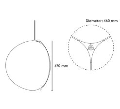 Suspension, Proxima, laiton, gris cendre, rose indien, Ø46cm, H47cm - Please Wait to be Seated