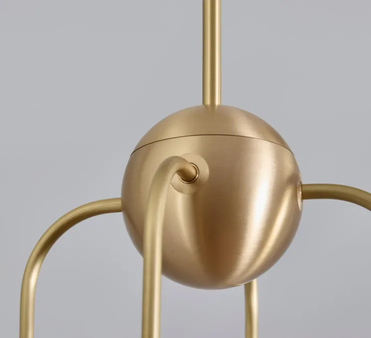 Suspension, Quadruple, Eos S, laiton brossé, Ø15,7cm, H70cm - Bert franck