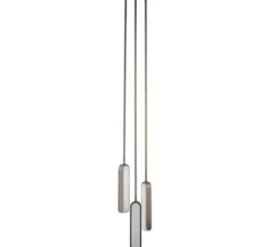 Suspension, Quatre Cent Quarante, Bronze patiné et blanc albâtre, IP44, LED, dim, 2700K, 3000 lm, L6,1cm, H139,1cm - Entrelacs