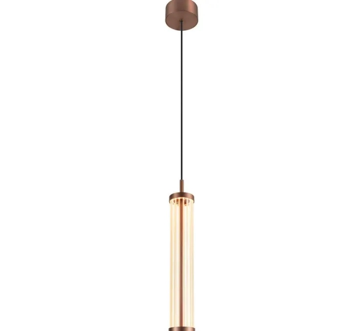 Suspension, Quimera, cuivre foncé mat, LED, dim, 2700-3000K, 320 lm, Ø7,6cm, H47cm - SLV