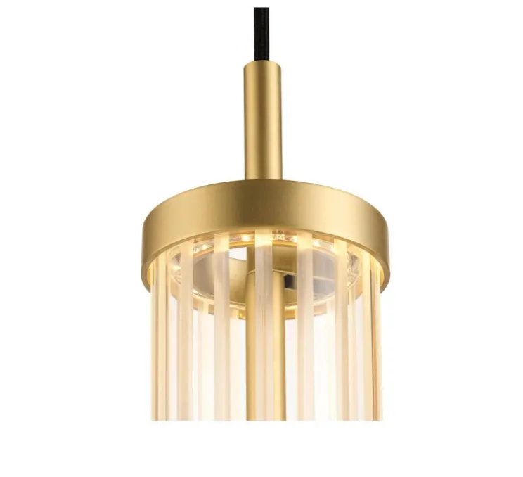Suspension, Quimera, laiton brossé, LED, dim, 2700-3000K, 320 lm, Ø7,6cm, H47cm - SLV