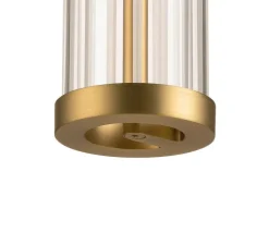 Suspension, Quimera, laiton brossé, LED, dim, 2700-3000K, 320 lm, Ø7,6cm, H47cm - SLV