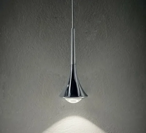Suspension, Rain sans rosace, chrome, LED, dim, 2700K, 1280 lm, Ø8,5cm, H21cm - Lodes