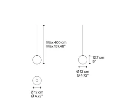 Suspension, Random solo 12 sans rosace, transparent, LED, dim, 3000K, 160 lm, Ø12cm, H12,7cm - Lodes