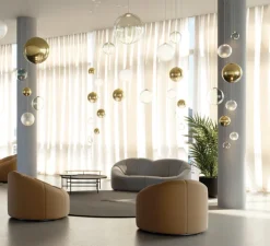 Suspension, Random solo 14 sans rosace, blanc givré, LED, dim, 3000K, 160 lm, Ø14cm, H14,7cm - Lodes