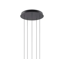 Suspension, Random solo cluster 5 pièces avec rosace, rose, transparent, LED, dim, 2700K, 450 lm, Ø38cm, H130cm - Lodes