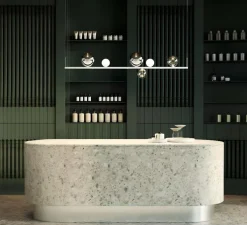 Suspension, Random Stick Long, blanc, chrome et cristal, tube blanc, LED, dim, 2700K, 2250 lm, L150cm, H2cm - Lodes