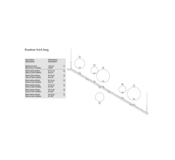 Suspension, Random Stick Long, blanc, chrome et cristal, tube blanc, LED, dim, 2700K, 2250 lm, L150cm, H2cm - Lodes