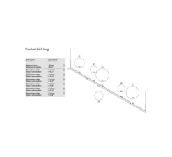 Suspension, Random Stick Long, gris fumé, cristal, chrome et bronze, tube noir, LED, dim, 2700K, 2250 lm, L150cm, H2cm - Lodes