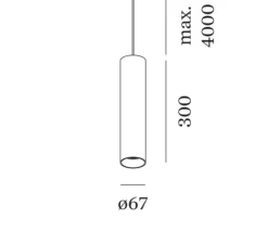 Suspension, Ray 3.0 LED, sans rosace, noir, LED, dim, 2700K, 405 lm, Ø6,7cm, H30cm - Wever&Ducré