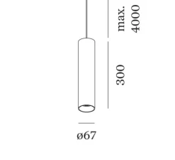 Suspension, Ray 3.0 LED, sans rosace, blanc, LED, dim, 3000K, 425 lm, Ø6,7cm, H30cm - Wever&Ducré