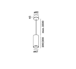 Suspension, RAY, 3.0, PAR16, noir, Ø6,7cm, H30cm - Wever&Ducré